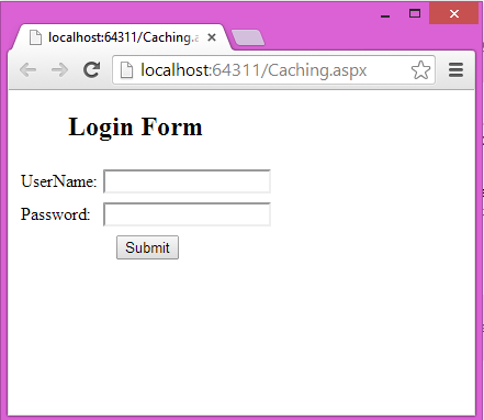 run the Caching Page
